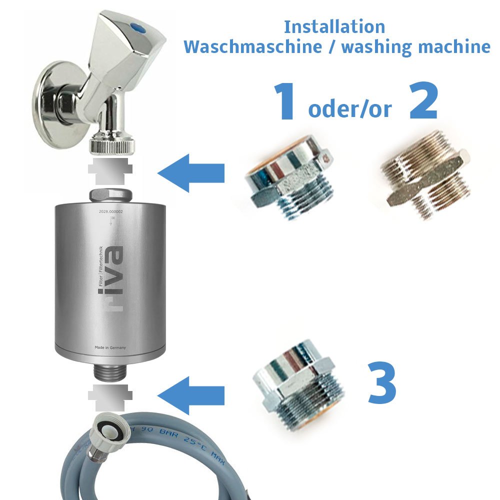 riva Waschmaschinen Wasserfilter-Anschluss-Set, 3-teilig