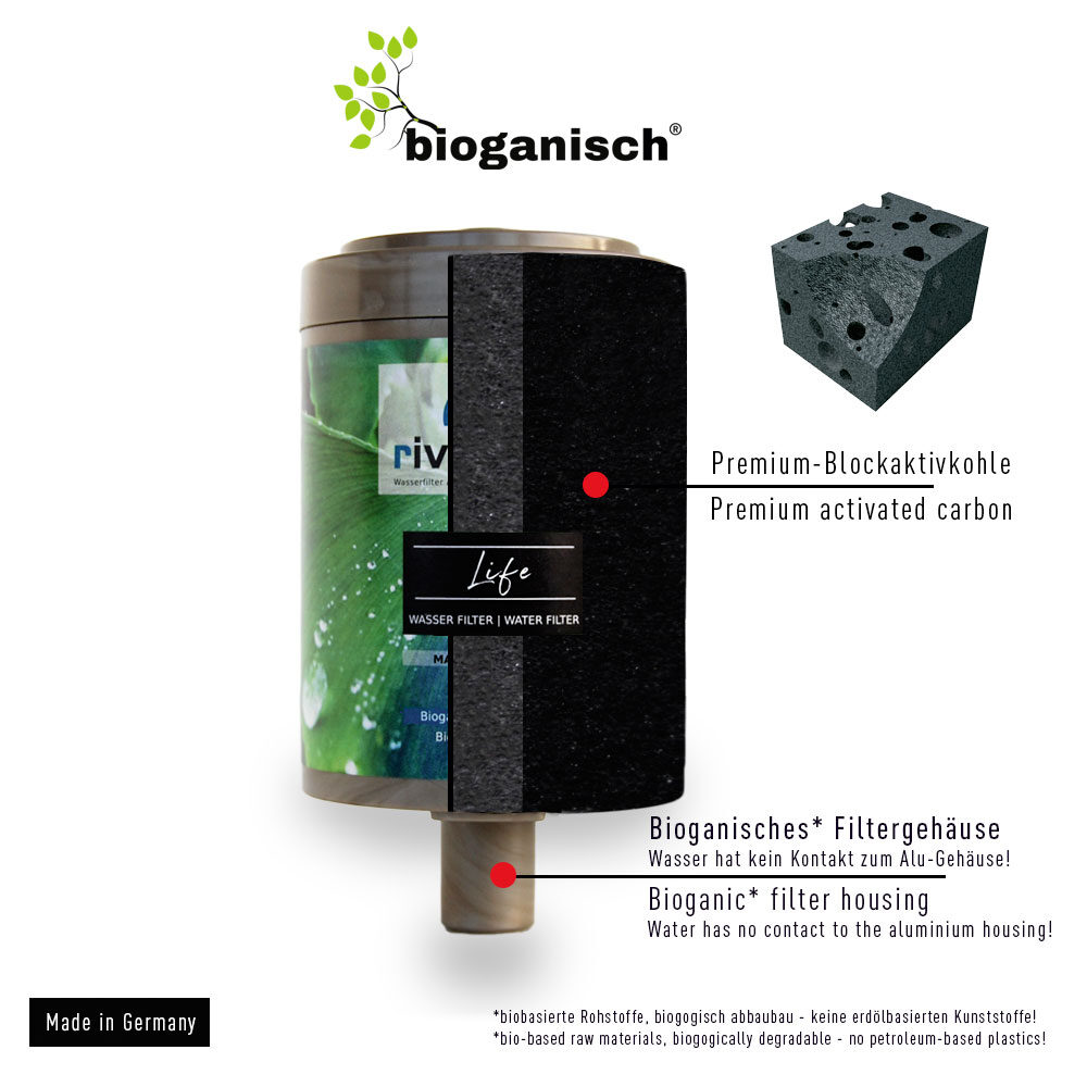 riva-alva-Life-bioganisches Filterhäuse blockaktivkohle-trinkwasserfilter