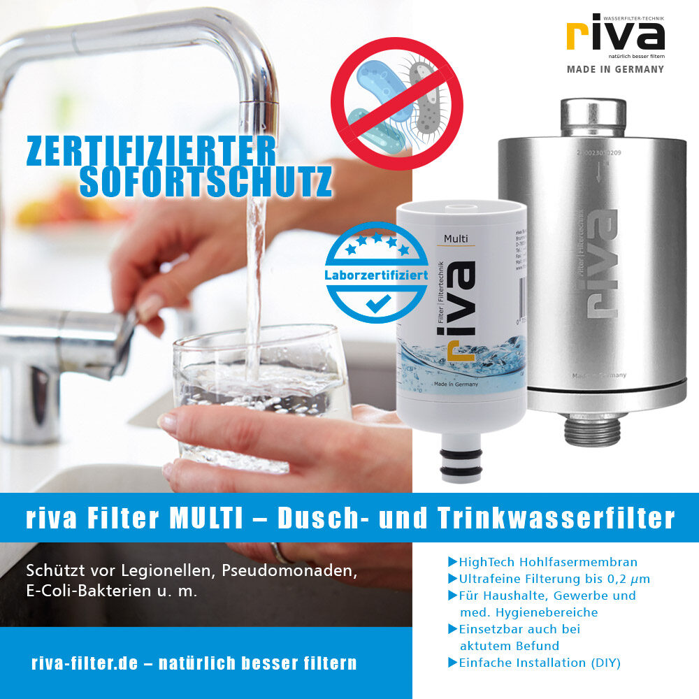 riva Multi Trinkwasserfilter, Zertifizierter Legionellenfilter