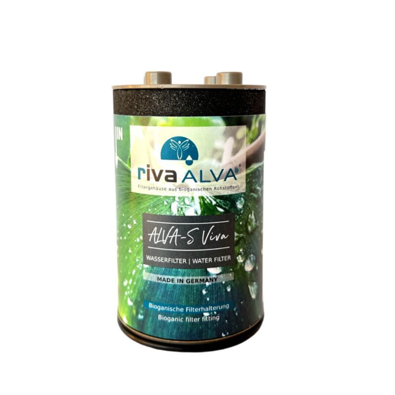 rivaALVA Skin & Hair douchefilter, Waterfilter voor de douche, Filtert bacteriën en ziektekiemen, Beschermt tegen schadelijke stoffen, Metalen behuizing in zilver