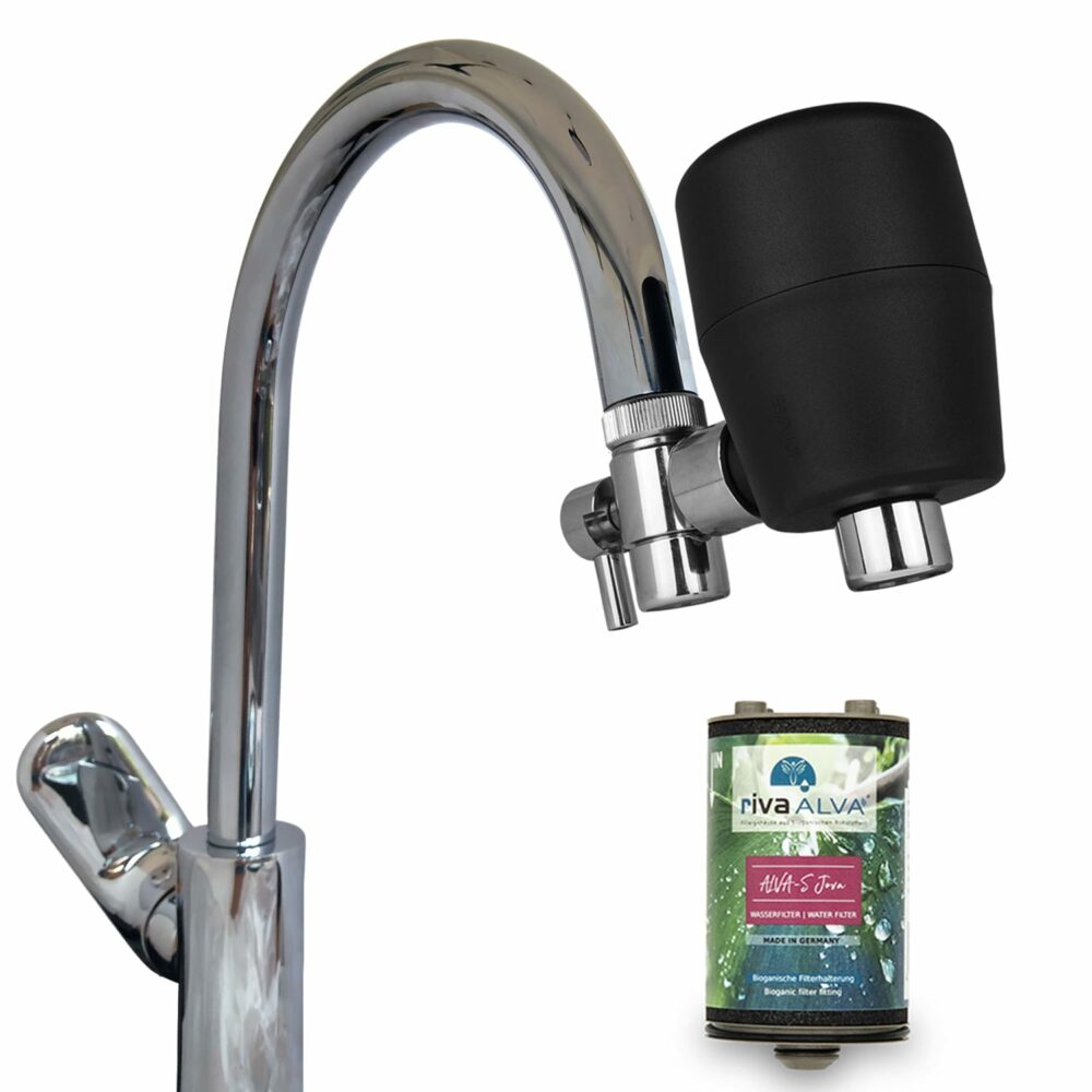 rivaALVA-S Jova Wasserfilter für den Wasserhahn mit Blockaktivkohle, EM-Keramik und HighTech-Membran (Viren- und Bakterienfilter)