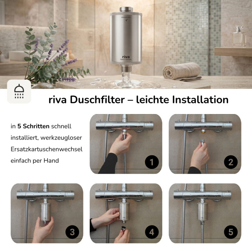 riva Duschfilter installieren Anleitung schritt für schritt