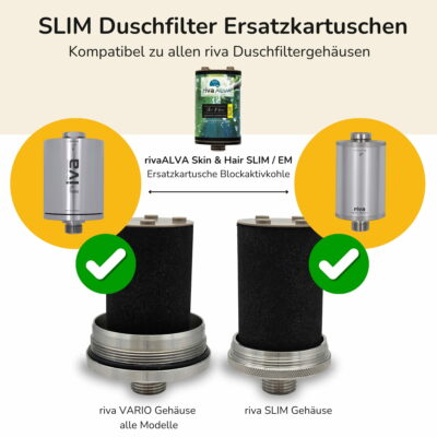 rivaALVA Skin & Hair Slim Ersatzpatrone passend für alle riva Duschfiltergehäuse